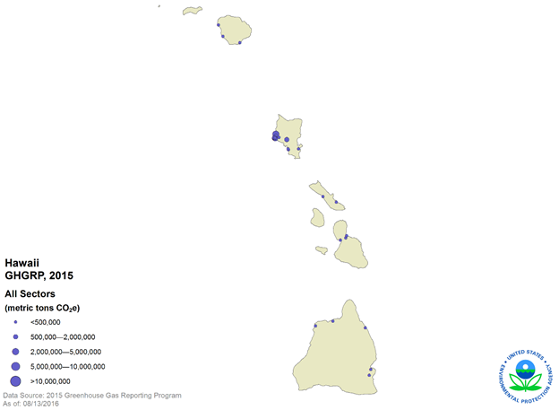 GHGRP 2015 Reported Data map 3